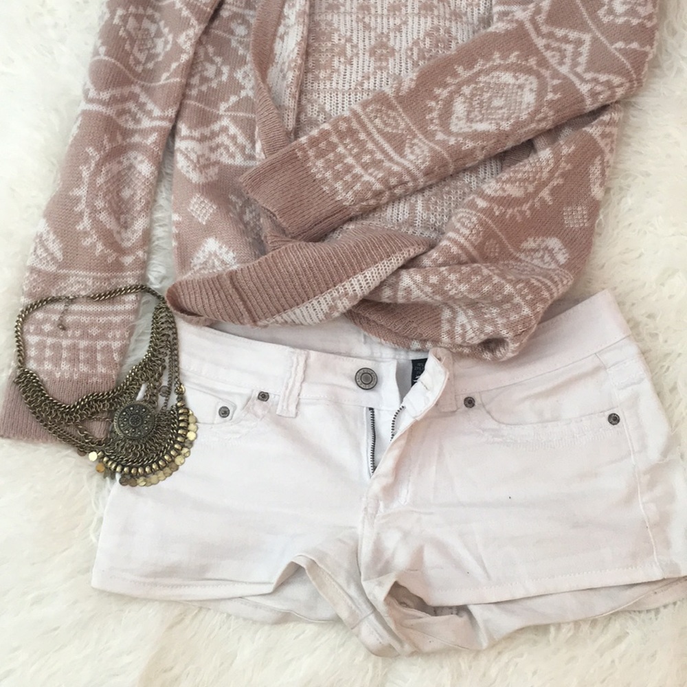 White jean shorts